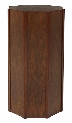 OCTAGONAL WALNUT PEDESTAL / PLANT