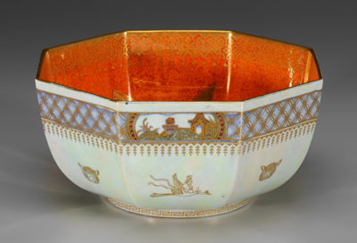 Octagonal Wedgwood lustre bowl,