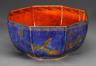 Octagonal Wedgwood lustre bowl,