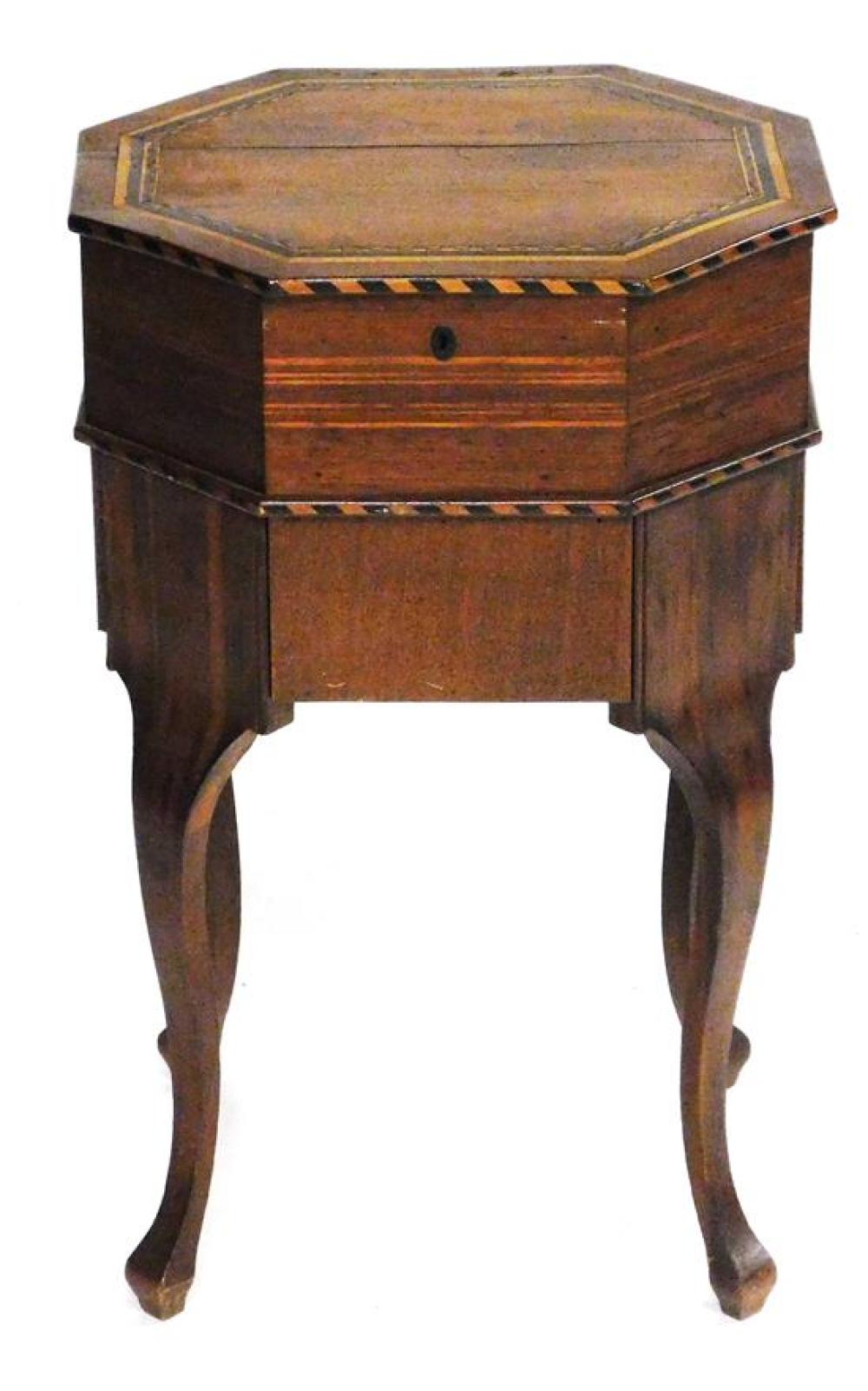 OCTAGONAL WORK TABLE WITH INLAY,