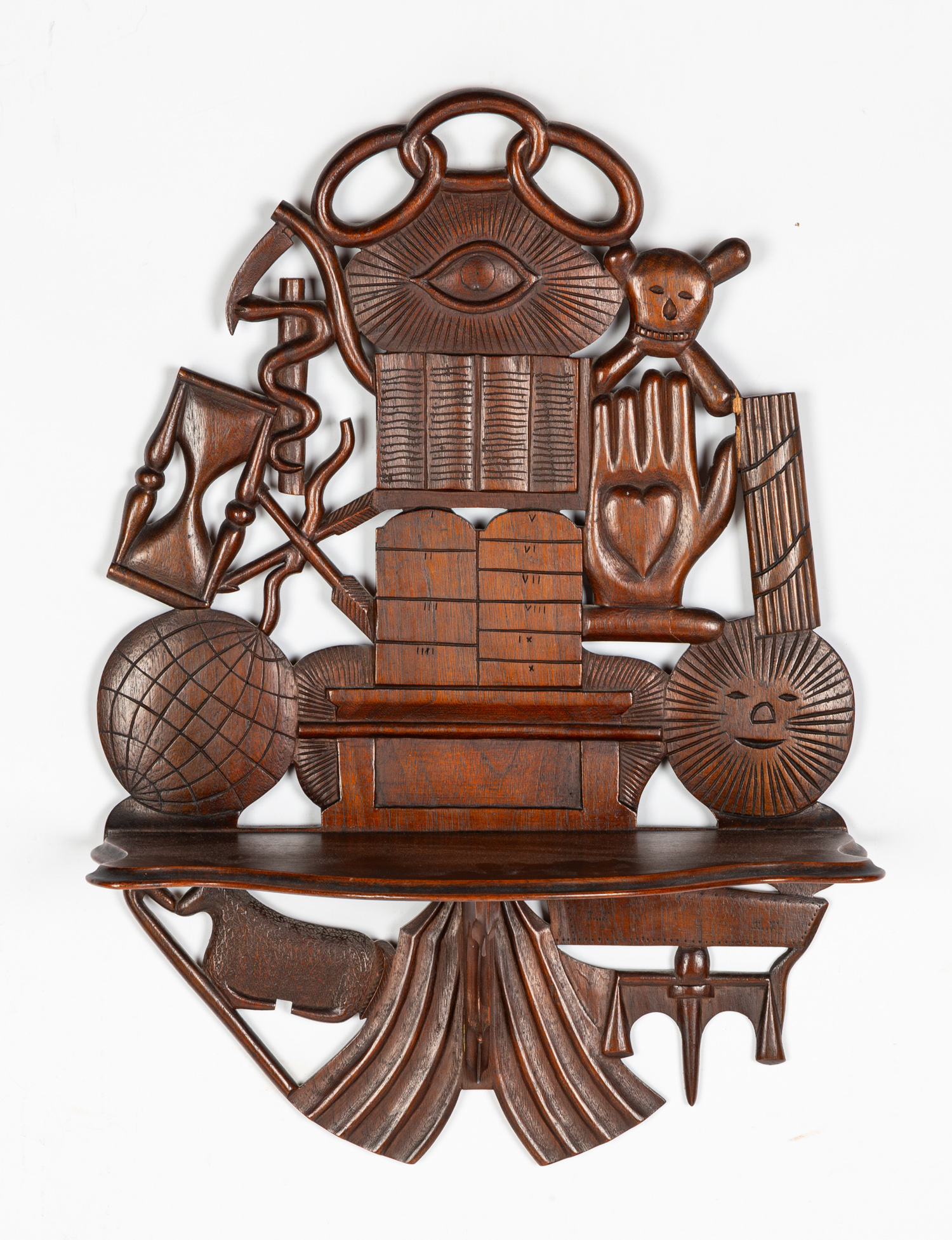 ODD FELLOWS SOCIETY WALL SHELF