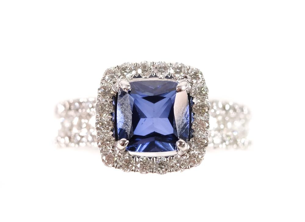 ODELIA 18K WG SAPPHIRE & DIAMOND