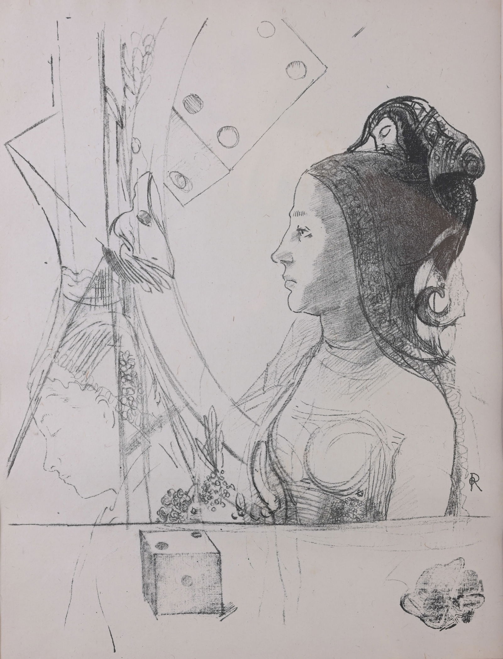 ODILON REDON WOMAN WITH BONNET