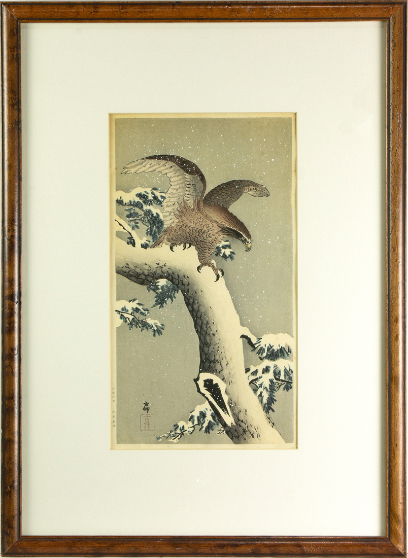 OHARA KOSON - EAGLE ON A SNOWY