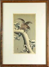 OHARA KOSON - EAGLE ON A SNOWY