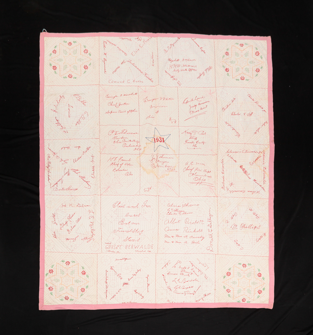 OHIO ALBUM QUILT. Label states it