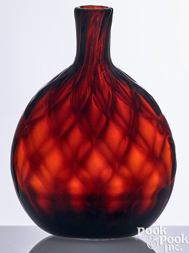 OHIO BLOWN MOLDED CHOCOLATE AMBER