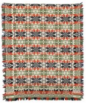 Ohio Jacquard coverlet inscrib