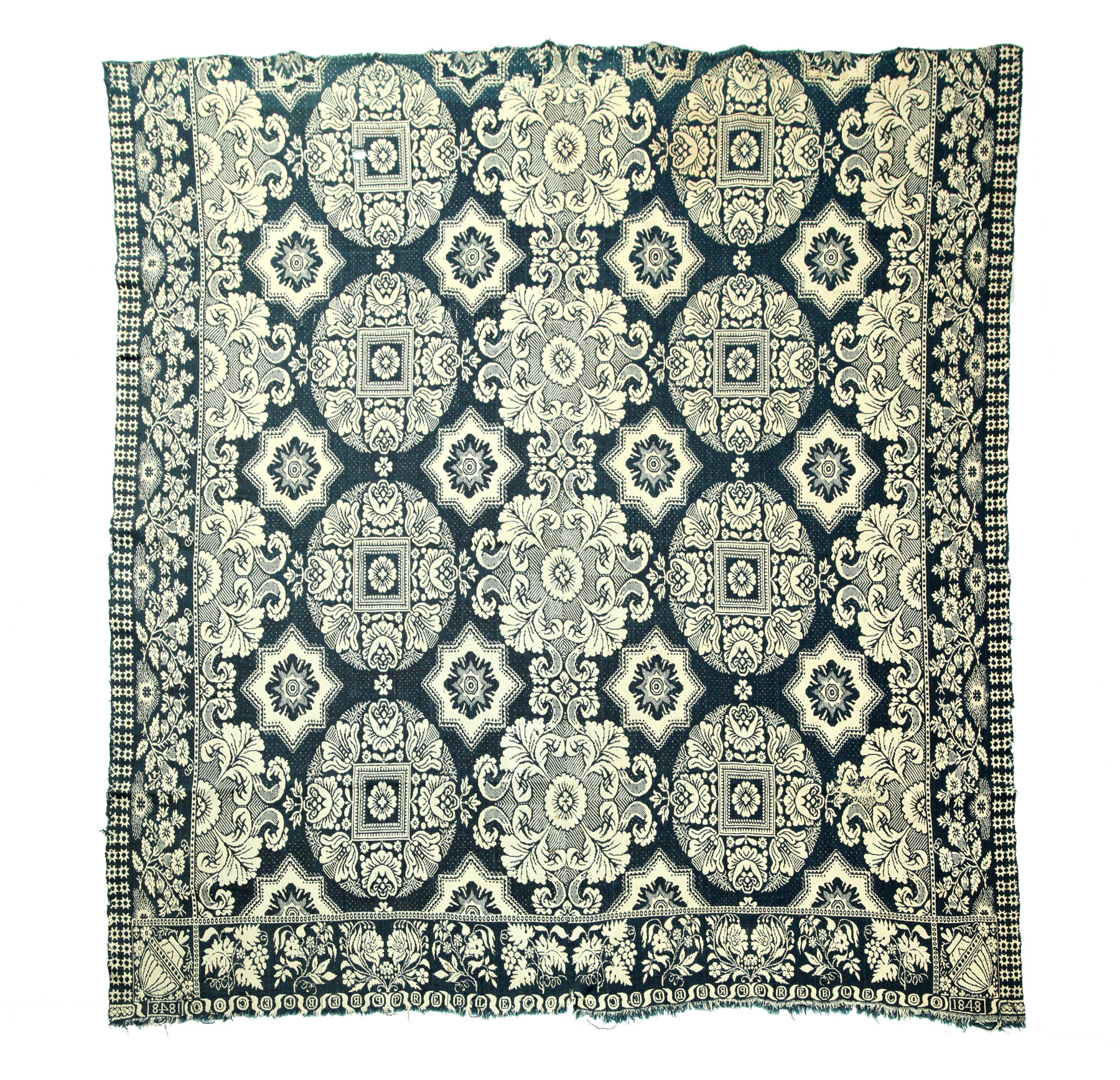 OHIO JACQUARD COVERLET.  Possibly