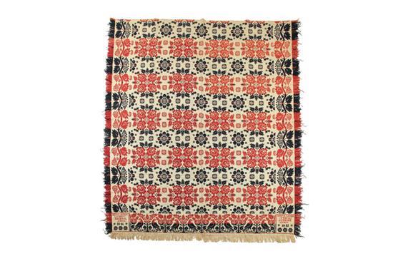 OHIO JACQUARD COVERLET.  Woven by