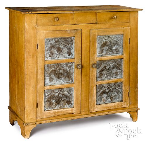 OHIO PAINTED BUTTERNUT PIE SAFE,