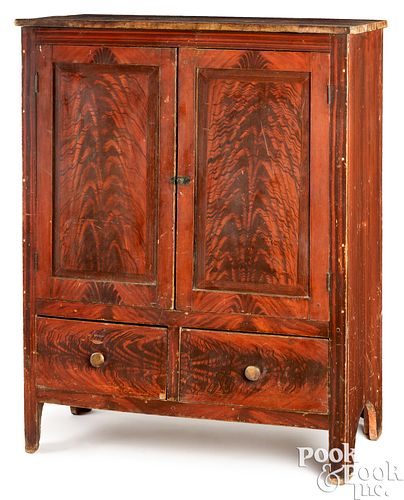 OHIO PAINTED POPLAR JELLY CUPBOARD,