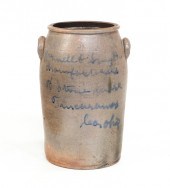 OHIO STONEWARE CHURN. Third qu