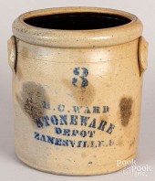OHIO STONEWARE CROCK, 19TH C.O