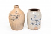 OHIO STONEWARE CROCK AND JUG.
