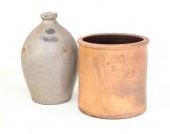 OHIO STONEWARE CROCK AND JUG.