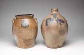 OHIO STONEWARE JUG AND CROCK.