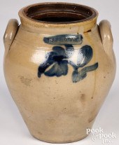 OHIO STONEWARE OVOID CROCK, 19