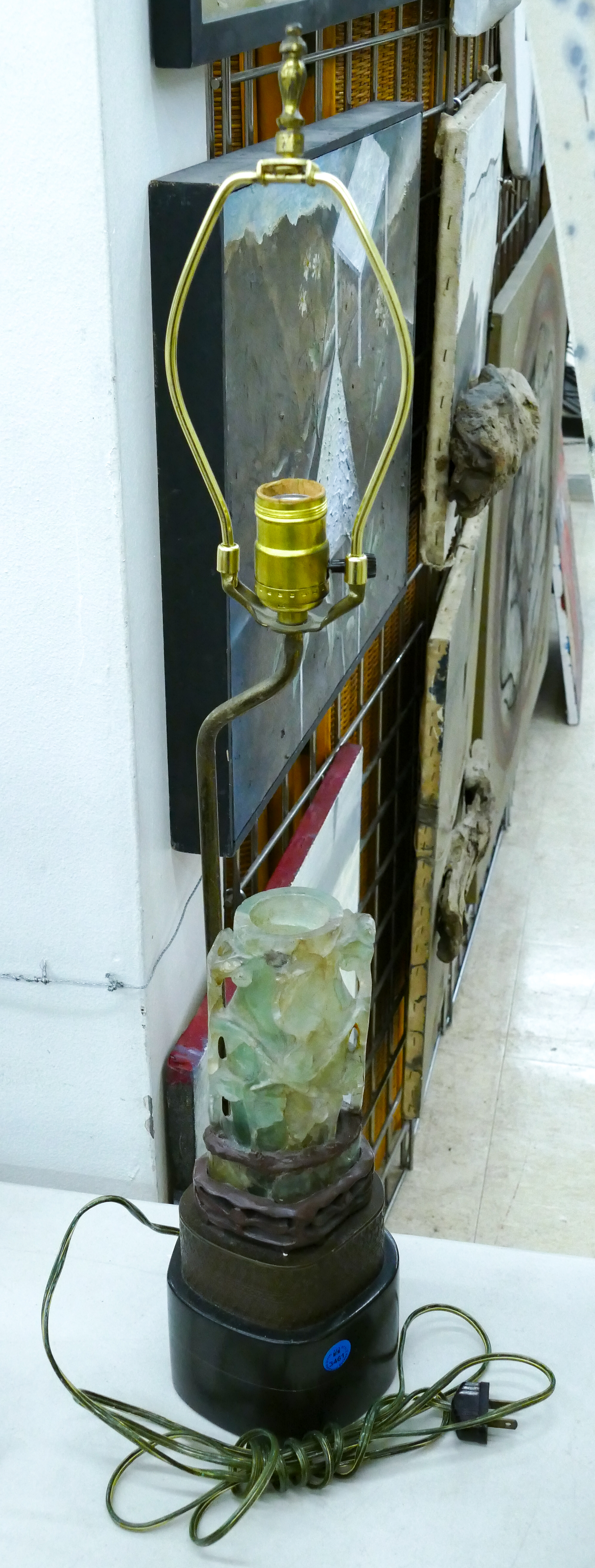 OId Chinese Fluorite Vase Lamp Base