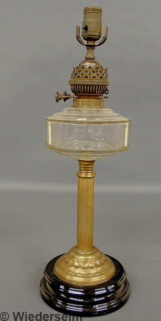 Oil lamp signed "Best English Make"