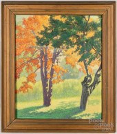 OIL ON ARTIST BOARD FALL LANDS