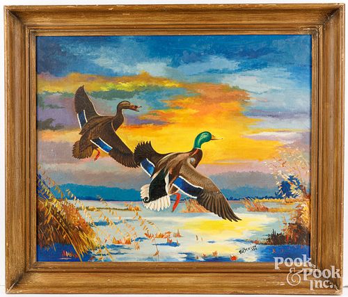 OIL ON ARTIST BOARD OF MALLARD