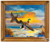OIL ON ARTIST BOARD OF MALLARD