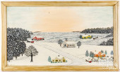 OIL ON ARTIST BOARD, WINTER LA