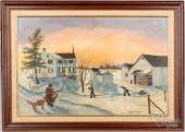 OIL ON ARTIST BOARD WINTER LAN