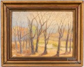 OIL ON ARTIST BOARD WOODED LAN