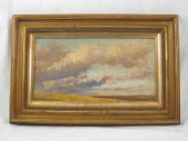 Oil on board a skyscape over s