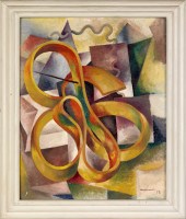 Oil on board abstract design s