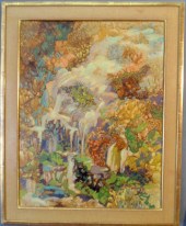 Oil on board Art Nouveau style