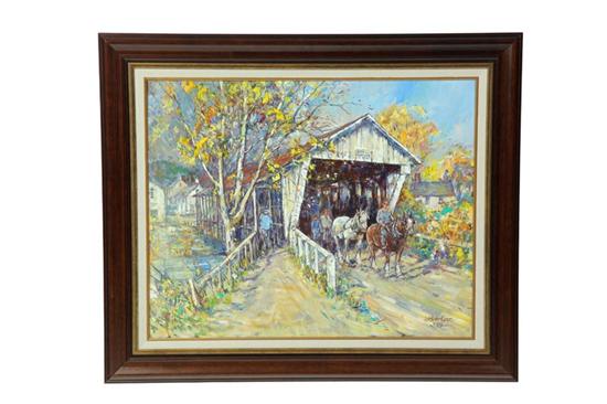 OIL ON BOARD BY LESLIE COPE. Autumn
