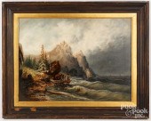 OIL ON BOARD COASTAL SCENE, CA