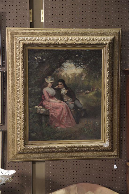 OIL ON BOARD. Depicting a