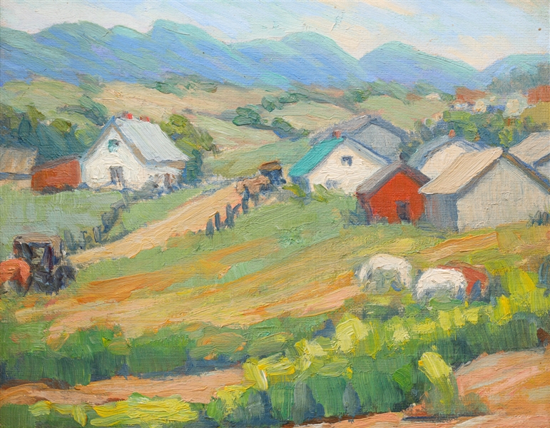 Oil on board Edna Marrett