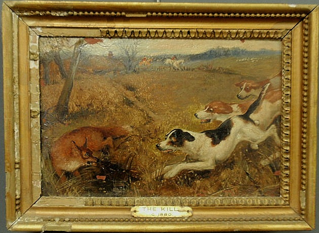 Oil on board English sporting