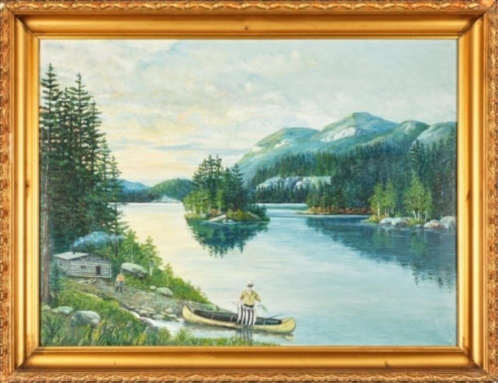OIL ON BOARD, FISHING & PORTRAIT,