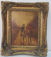 OIL ON BOARD, FOX HUNTERS DISC