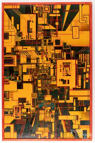 OIL ON BOARD GEOMETRIC