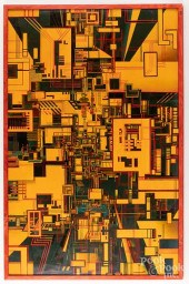 OIL ON BOARD GEOMETRIC ABSTRAC