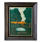 OIL ON BOARD IMPRESSIONIST LAN