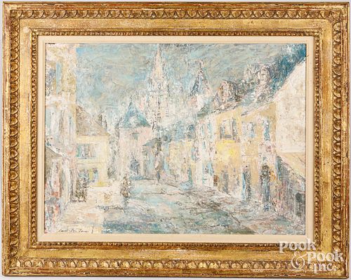 OIL ON BOARD IMPRESSIONIST STREET