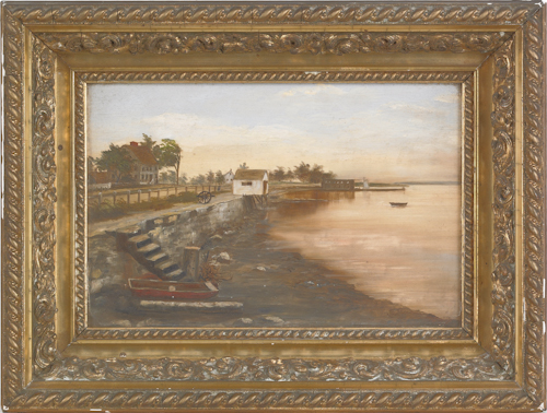 Oil on board landscape late 19th c.