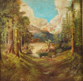 OIL ON BOARD LANDSCAPE, LATE 1