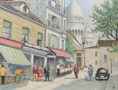 OIL ON BOARD MONTMARTRE PARISO