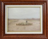 OIL ON BOARD "NANTUCKET SHEEP