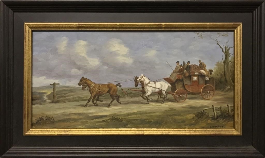 Oil on board of a four-in-hand