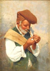 OIL ON BOARD OF OLDER GENTLEMA